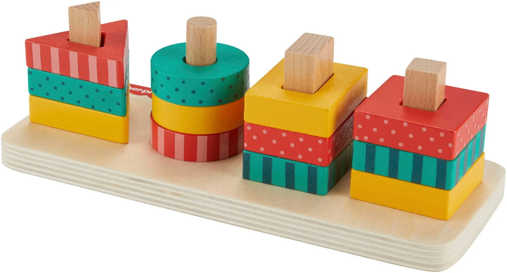 Formen-Stapel- & Sortierspielzeug aus Holz – 13-teilig